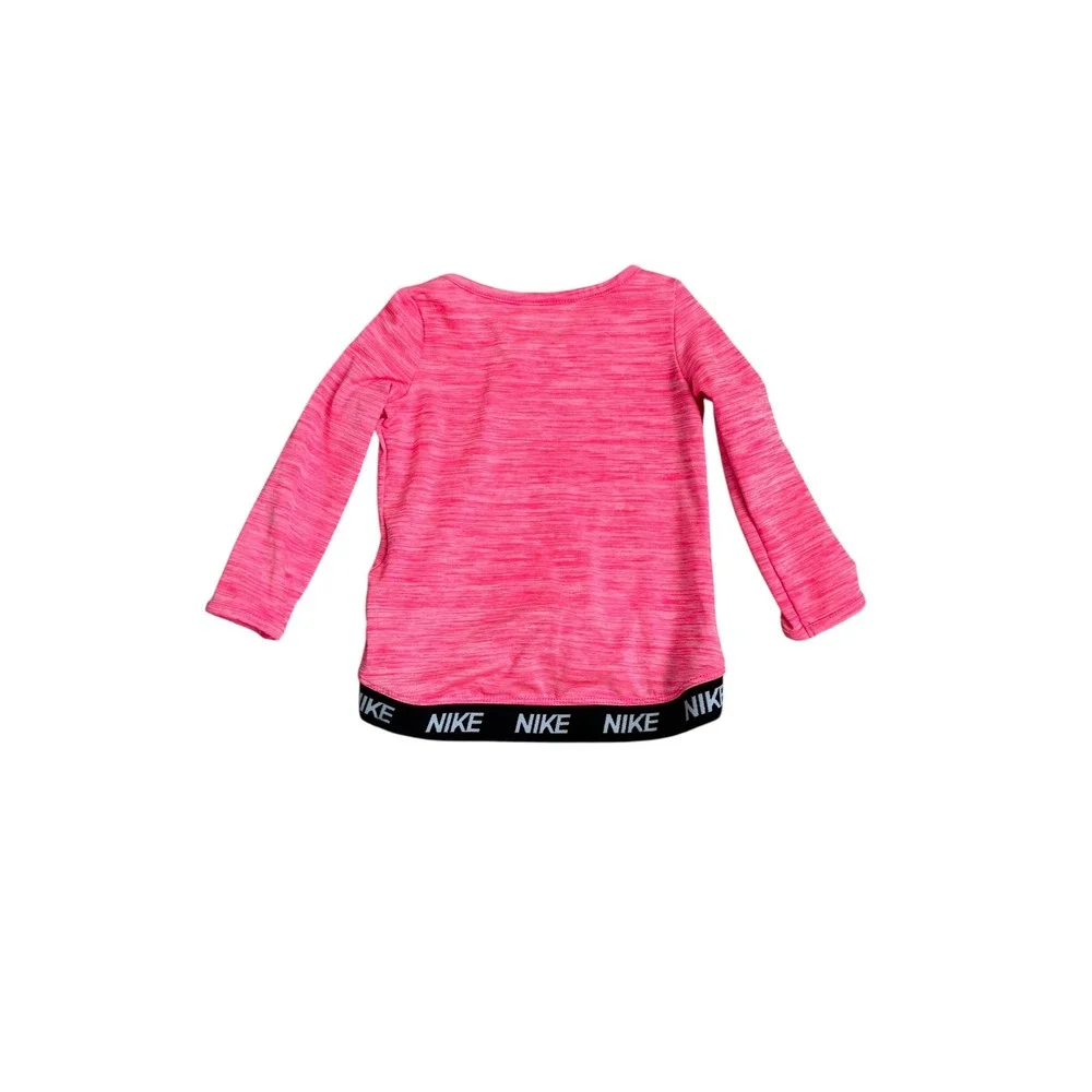 Nike Baby Girls Active Long‎ Sleeve Top Pink Dri-Fit Athletic Shirt 12 Months